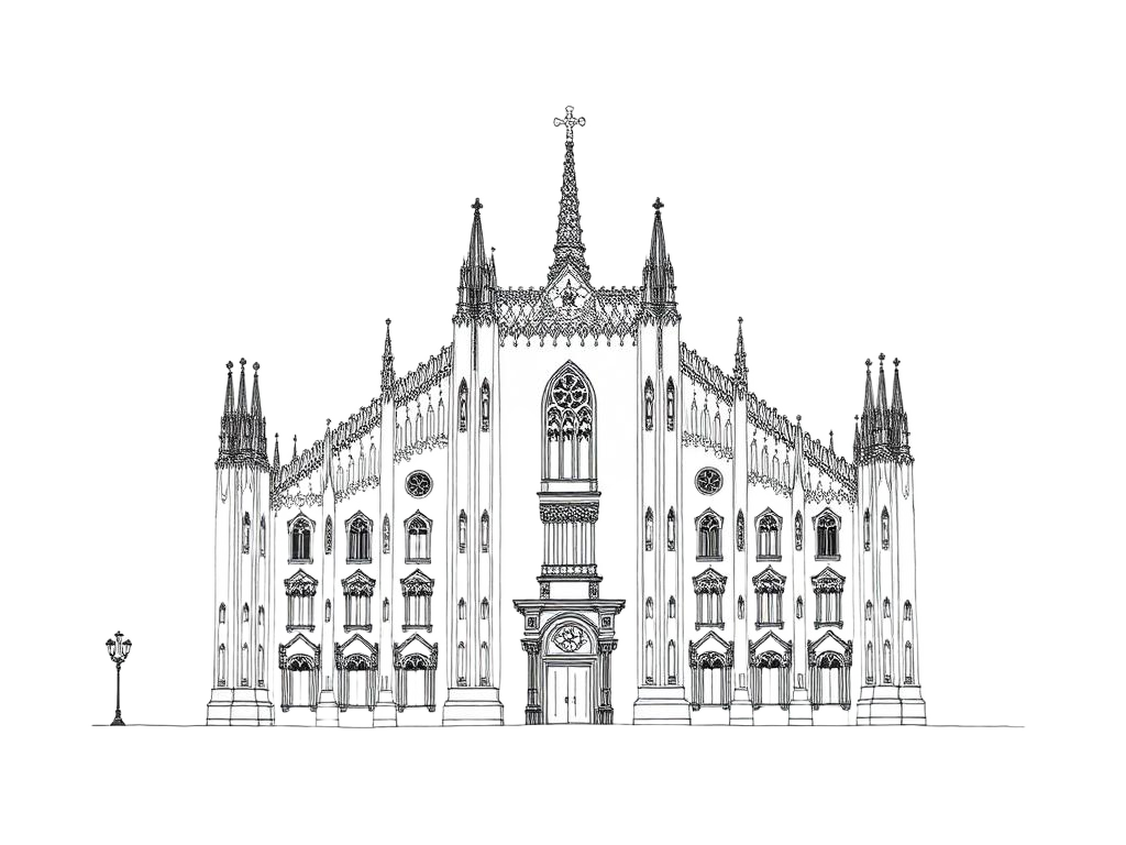 Milan skyline line drawing